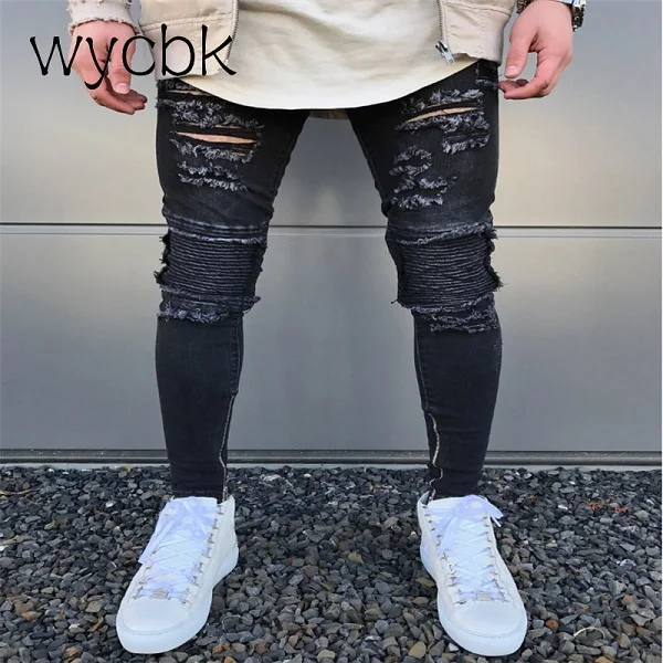 Wycbk индивидуальные лоскутные джинсы Локомотив для езды на мотоцикле мужские