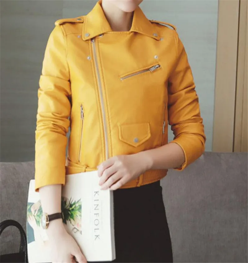 Spring and Autumn Pu Leather Jacket Coats Korean Edition Fashion Leisure Fitness Punk Blower Jackets Coat Handsome Personali | Женская