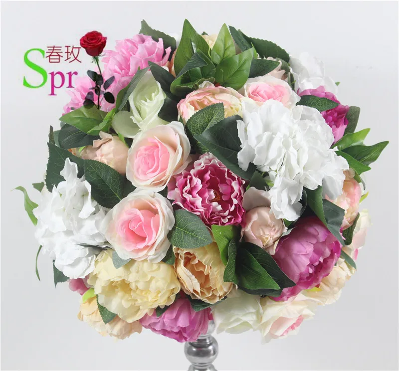 

SPR New arrival wedding table center flower ball nature color road lead artificial flore wedding & party backdrop decoration