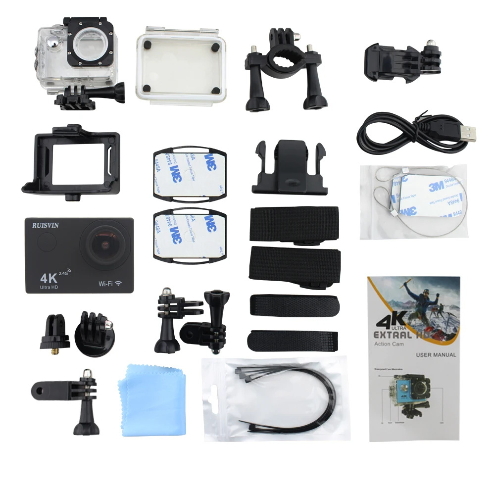 RUISVIN F60 4 K WI FI экшн Камера 1080 P 60fps со сверхвысоким разрешением Ultra HD 16MP спортивные Go