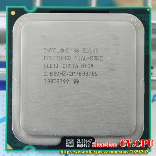 Двухъядерный процессор Intel Pentium E5500 cpu (2 8 ГГц/2 м/800 ГГц) Socket 775 Бесплатная
