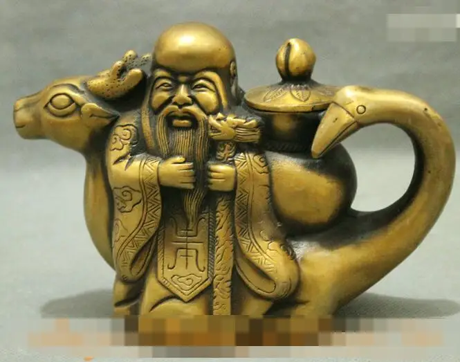 Free shipping S03028 Chinese Bronze Collect Deer Goose Longevity Shou Star God Statue Wine Pot Teapot | Дом и сад