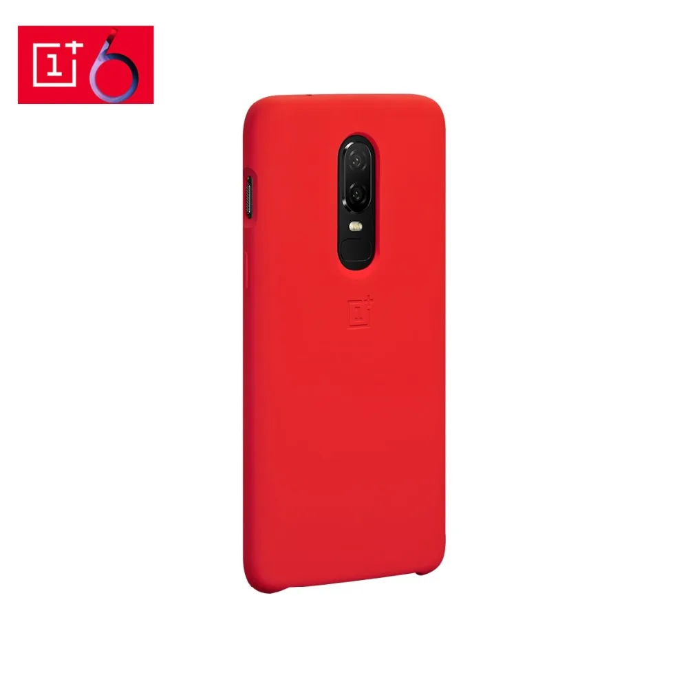 Оригинальный чехол OnePlus 6 оригинальный официальный Силиконовый красный для