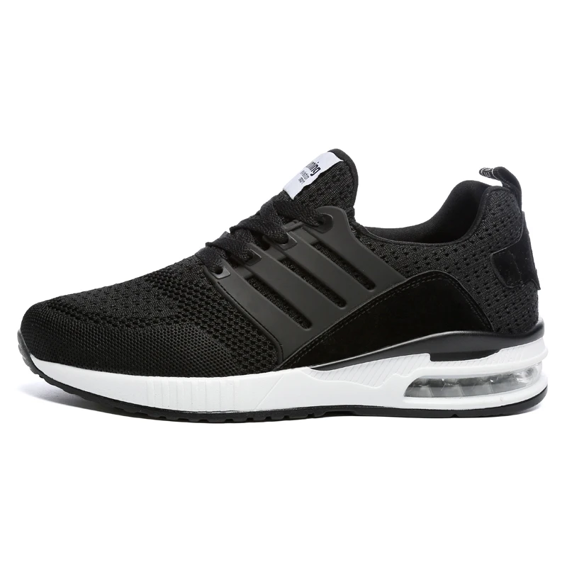 black fanshion shoes Мужские теннисные туфли на шнуровке; Мужская Спортивная обувь; дышащие сетчатые теннисные кроссовки; мужские туфли; Мужская обувь; черные кроссовки на подушке - Цвет: black fanshion shoes