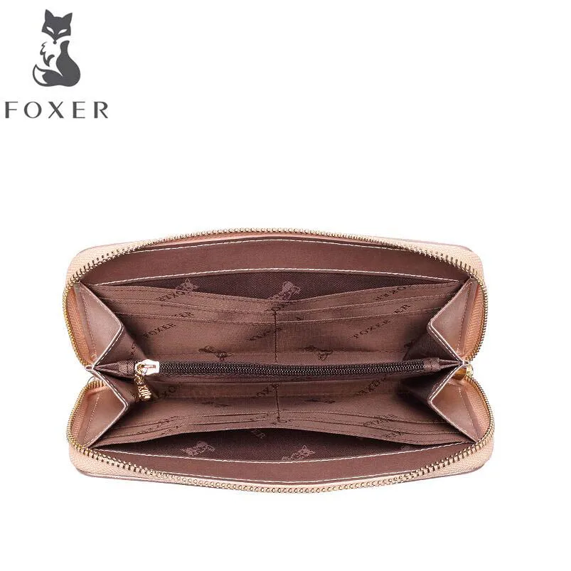 FOXER Сумки Женский Длинный кошелек 2020 Новый кожаный клатч большой емкости|Клатчи| |