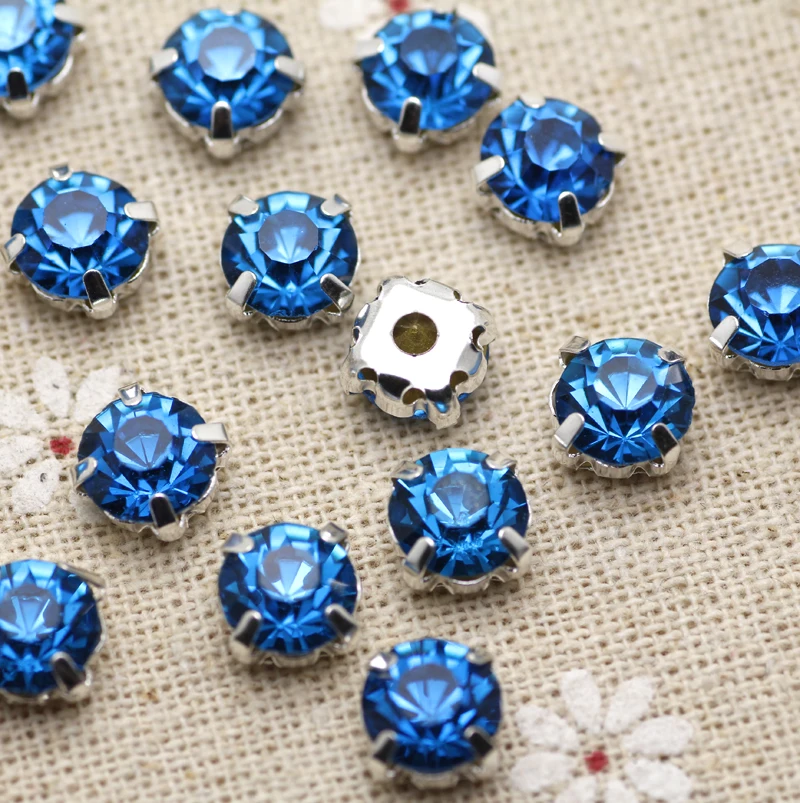 200 шт. 3 8 мм цветная разноцветная Серебряная основа для пришивания камня с