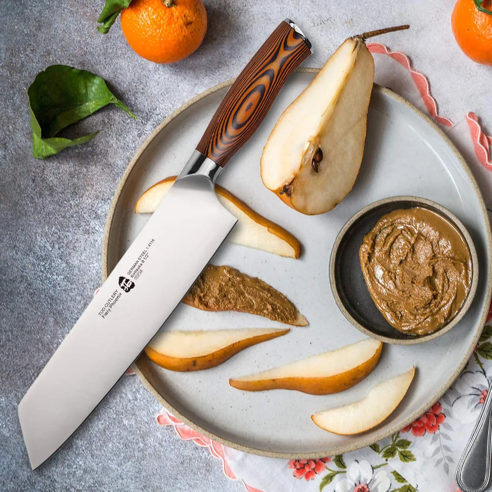 TUO столовые приборы Kiritsuke нож немецкий HC кухонный из нержавеющей стали для овощей