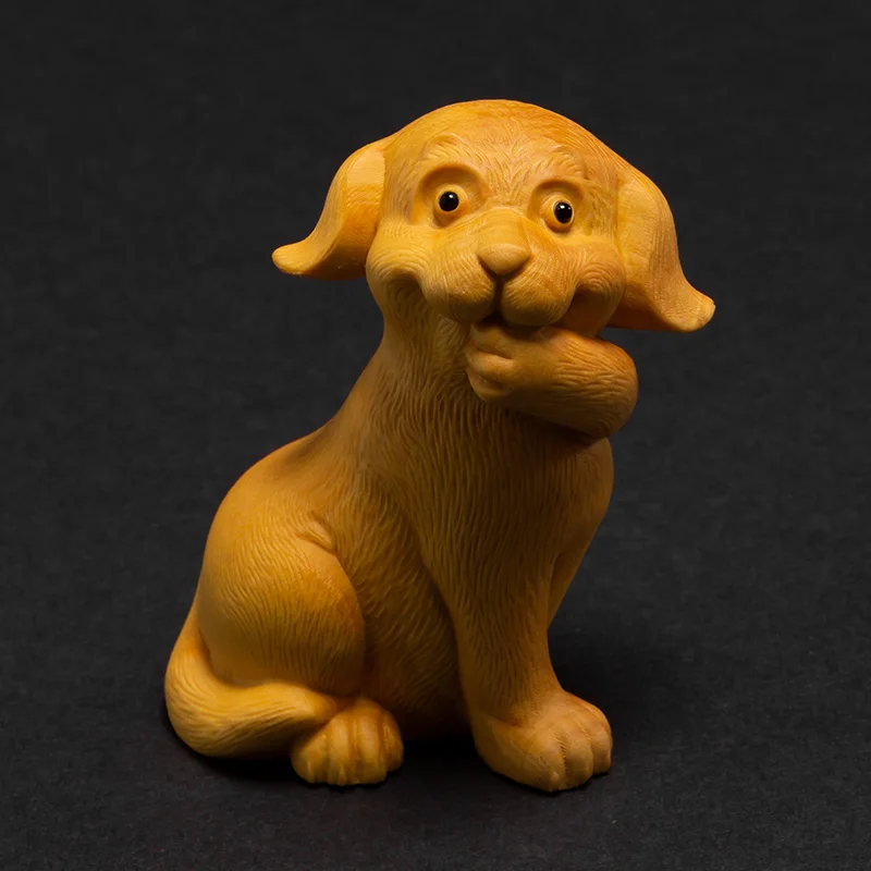 Деревянная скульптура 3 вида стилей Dogs ручная резьба игрушка-животное маленькие