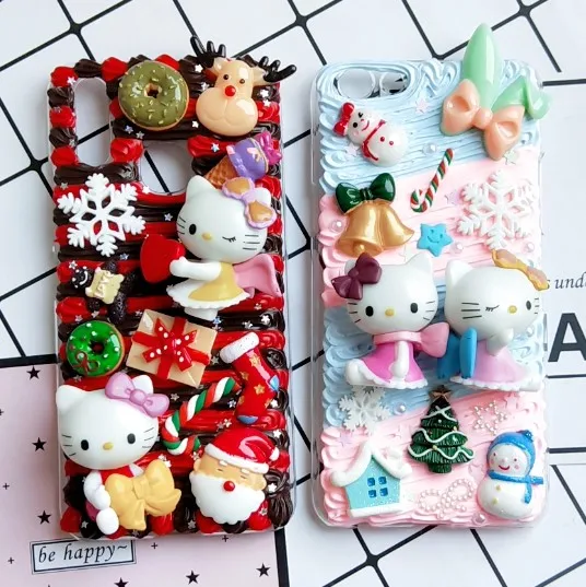 DIY чехол для iphone 8 7 6 6s plus Xs max 3D cat phone cover XR X Крем ручной работы Коробка сладостей