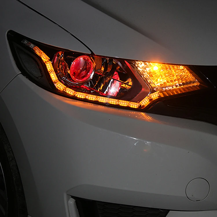 OKEEN Fire Ghost mode DRL Белый/янтарный горящий светодиодный светильник Knight Rider, Полоска, светильник с последовательным потоком сигнала поворота, головной светильник с ангельским глазом