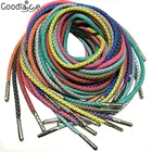 Светоотражающие бегуны 3 м, круглые шнурки для ботинок, видимые безопасные шнурки для ботинок, шнурки с серебряными металлическими наконечниками