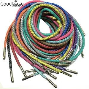 Светоотражающие бегуны 3 м, круглые шнурки для ботинок, видимые безопасные шнурки для ботинок, шнурки с серебряными металлическими наконечниками