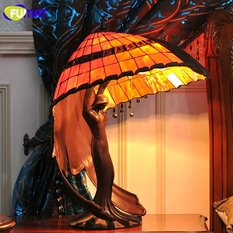 Фумат Светодиодная настольная лампа богиня светодиодная подсветка витражное