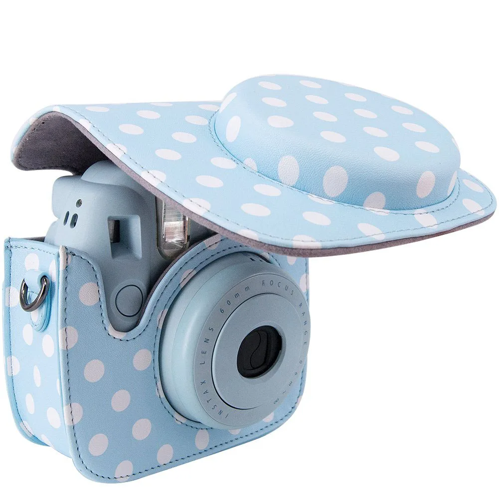 Чехол из искусственной кожи Instax Mini 9 для камеры синяя точка Fujifilm 8 мгновенная