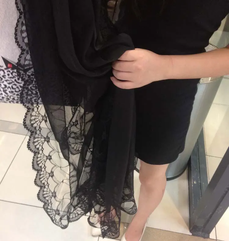 10 цветов оптовая продажа женские тонкие кружевные шарфы искусственный шелк