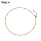 Женское Ожерелье из нержавеющей стали ZooMango, простая цепочка-змейка из титана под розовое золото, подарок на Рождество, ZN18065