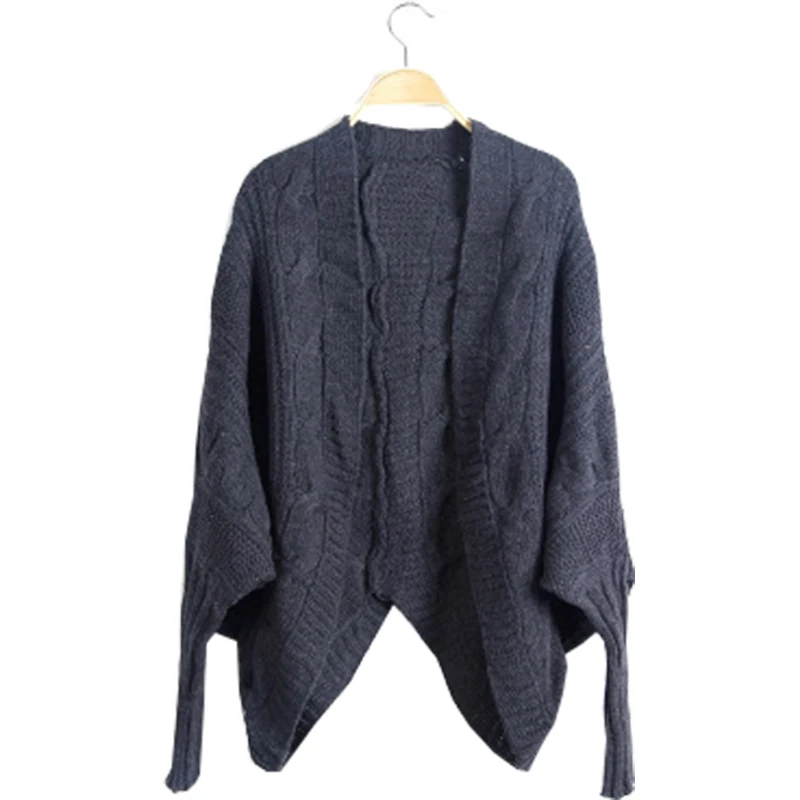 Женский вязаный свитер Свободный кардиган с рукавами летучая мышь толстая