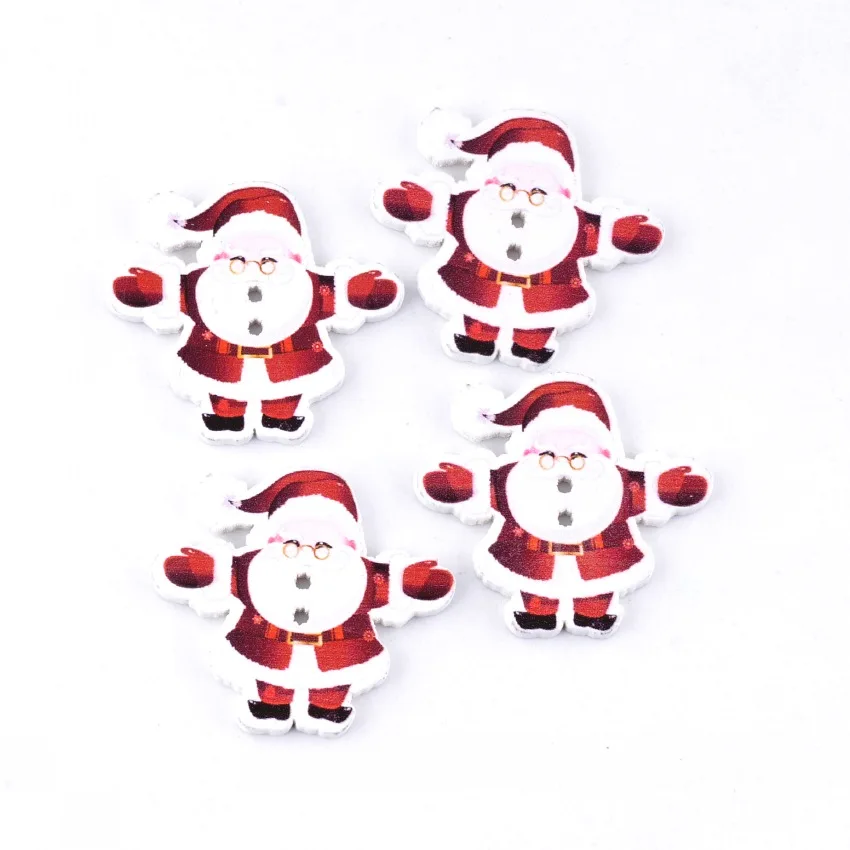 10 шт. деревянные пуговицы с двумя отверстиями 33x36 мм|santa claus set|santa steelsanta cartoon |