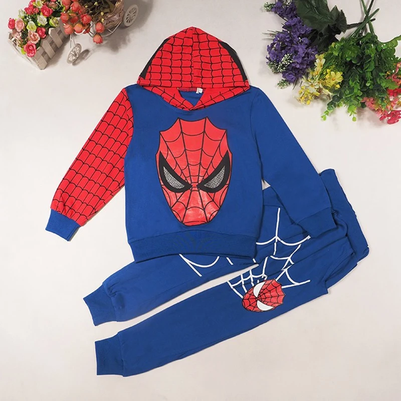 New Spiderman Baby Boys Clothing Sets Cotton Sport Suit For Clothes Spring Spider Man Costumes KIds Three piece set | Детская одежда и