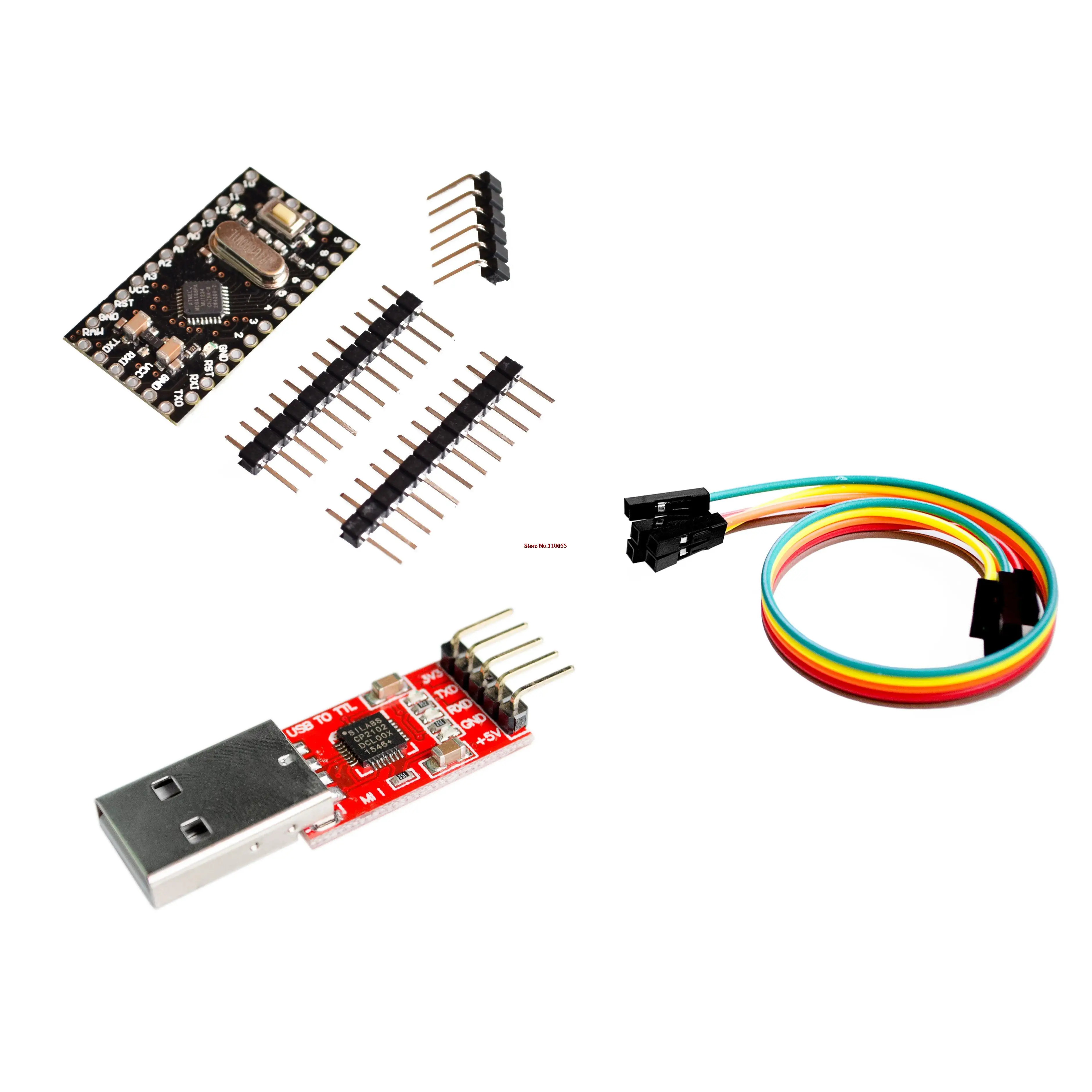 2 шт. = 1 лот модуль CP2102 + мини Pro Atmega168 5 в 16 м совместимый с Nano|pro mini|module 5vmodul cp2102 |