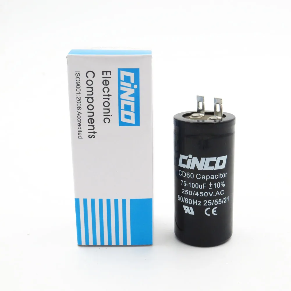 75MFD 100MFD 250V 450V AC прибор моторный запускаемый конденсатор CD60 воздушный компрессор