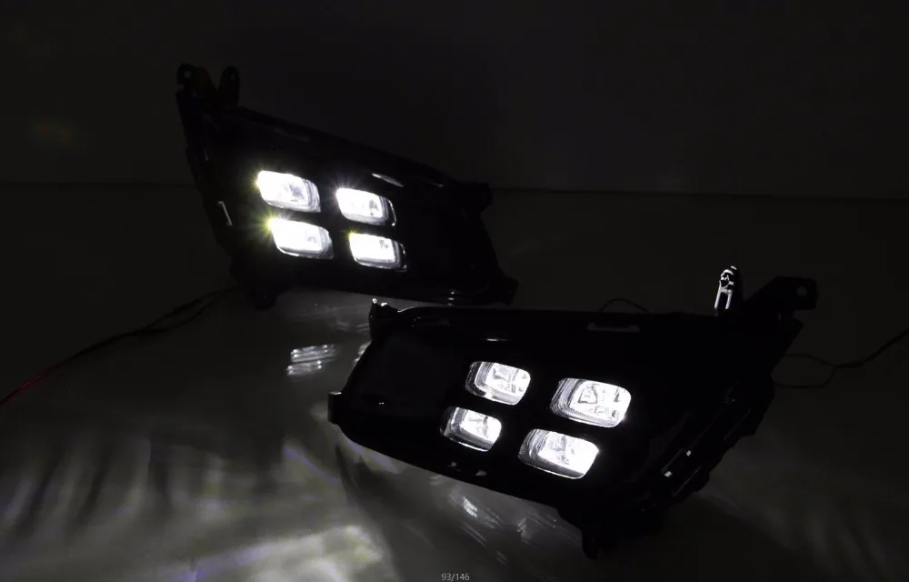 

eOsuns led drl daytime running light for KIA K5 2013-2015 with yellow turn signal and wireless control+4 pcs led