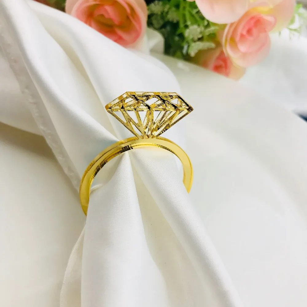 20Pcs Diamond Napkin Rings for Wedding Napkin Holders Chair Sashes Banquet Dinner Christmas Table Decoration