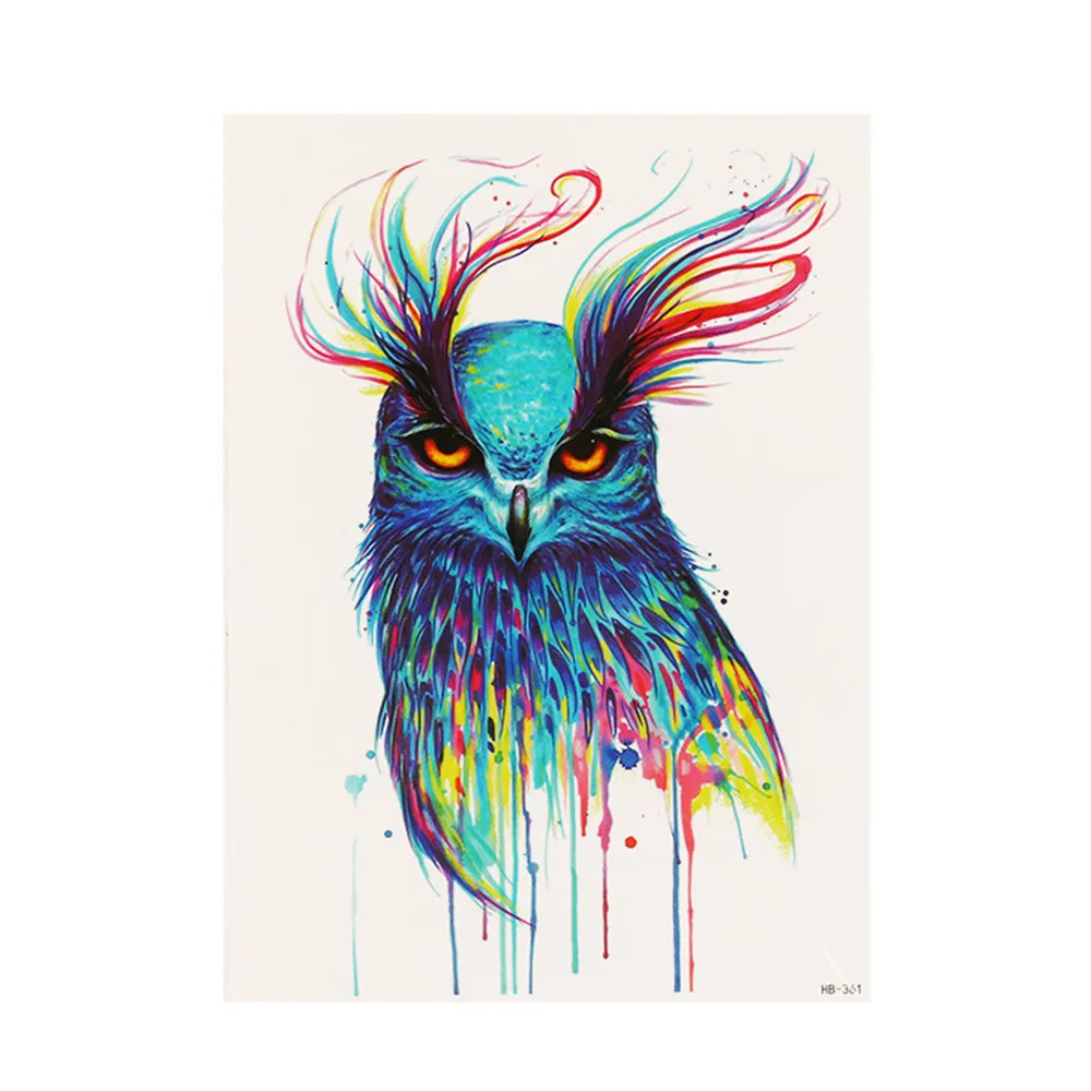 Водостойкие наклейки на тело с голубой совой 2018|sticker tattoo|stickers stickersstickers waterproof |