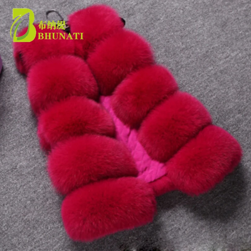 BHUNATI 2018 зимний женский жилет из искусственного меха черное красное пальто без