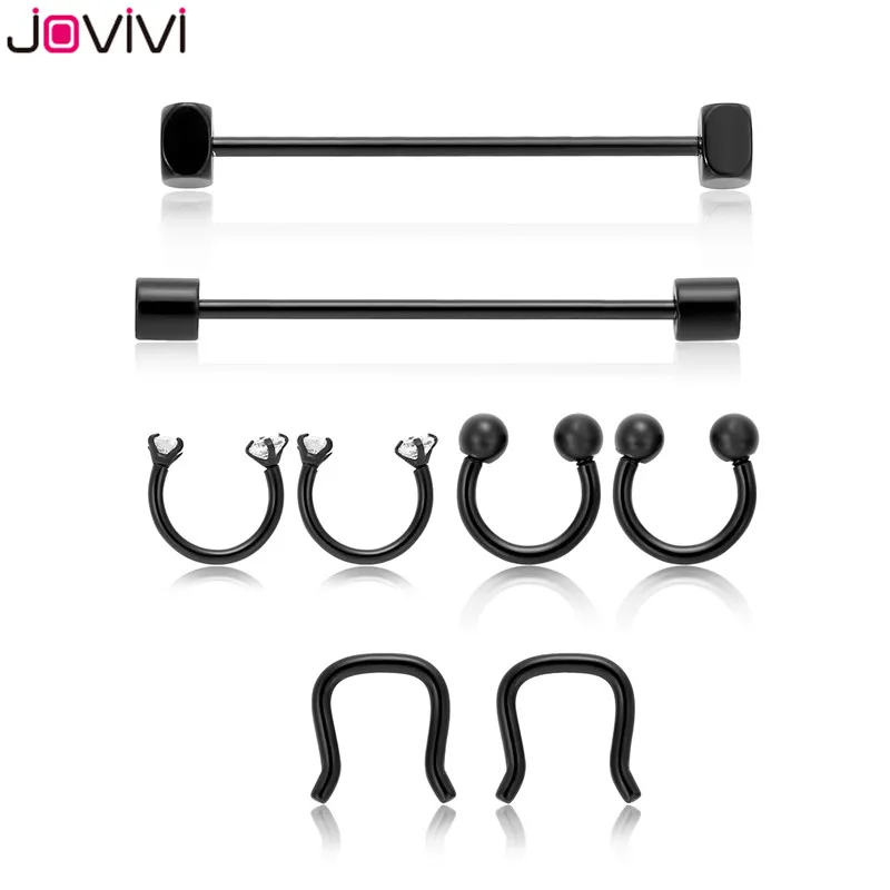 Jovivi Stainless Steel 16G/14G Body Piercing Jewelry for Eyebrow Industrial Cartilage Daith Septum Ear Helix Nose Barbell Cap | Украшения и