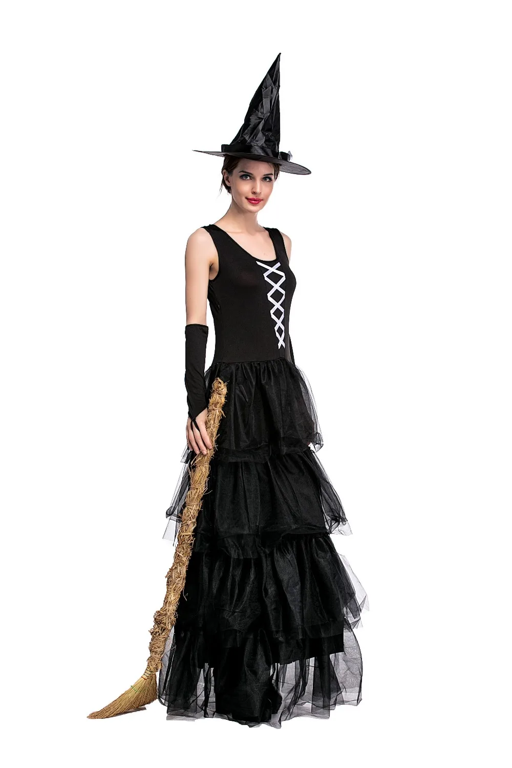 2017 топ. Горячие взрослые сексуальные костюмы ведьм мадам черный длинный ведьмы