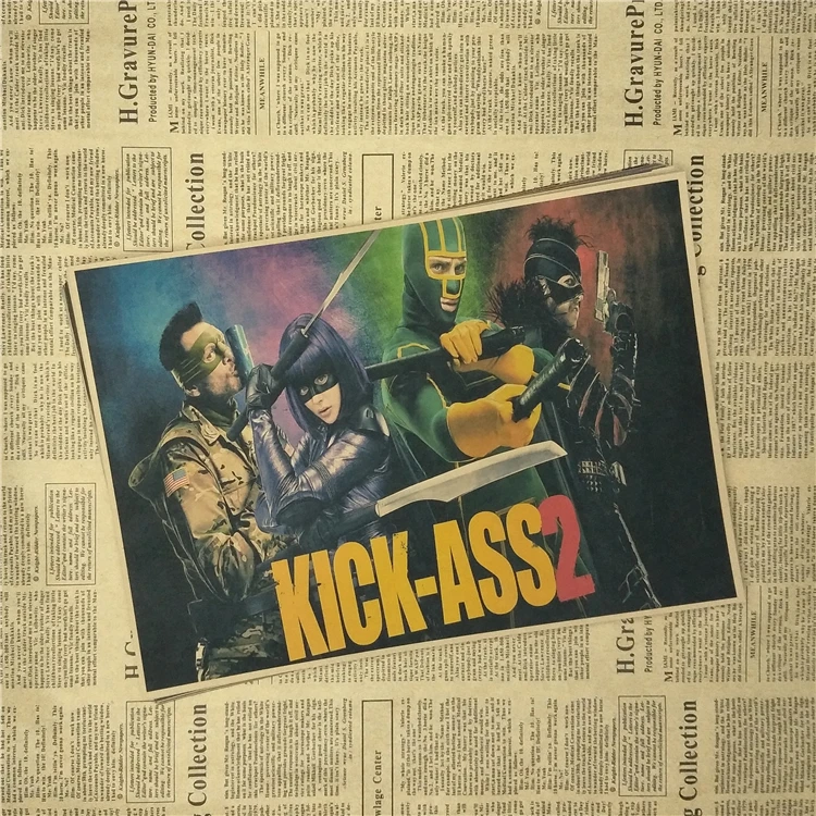 Kick ass постер из фильма постеры наклейки ретро крафт-бумага декоративная роспись