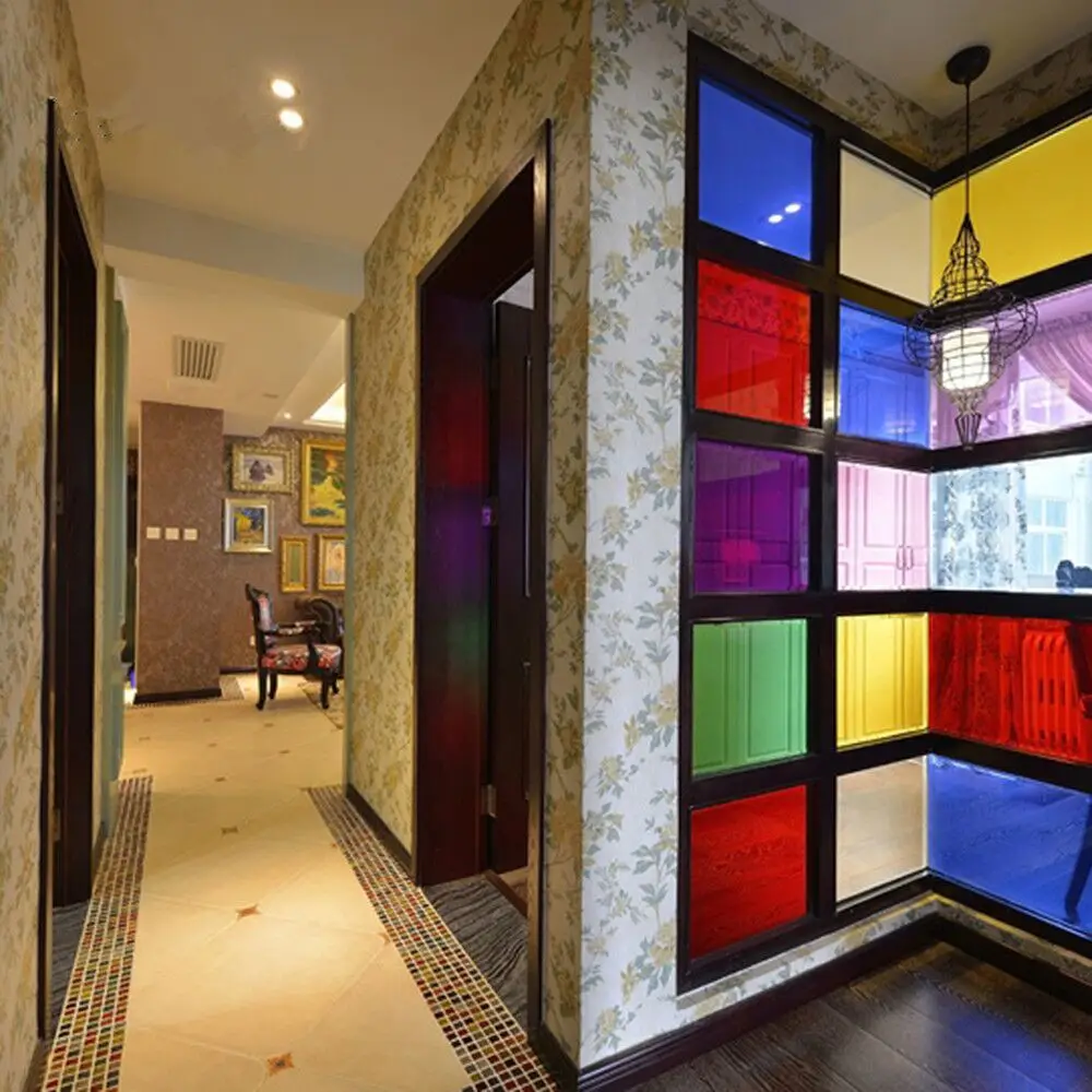 Декоративная оконная пленка HOHOFILM 50 см x 500 см, самоклеящиеся стеклянные наклейки вечерние ринки, Рождества, домашний декор, разные цвета, оконная наклейка