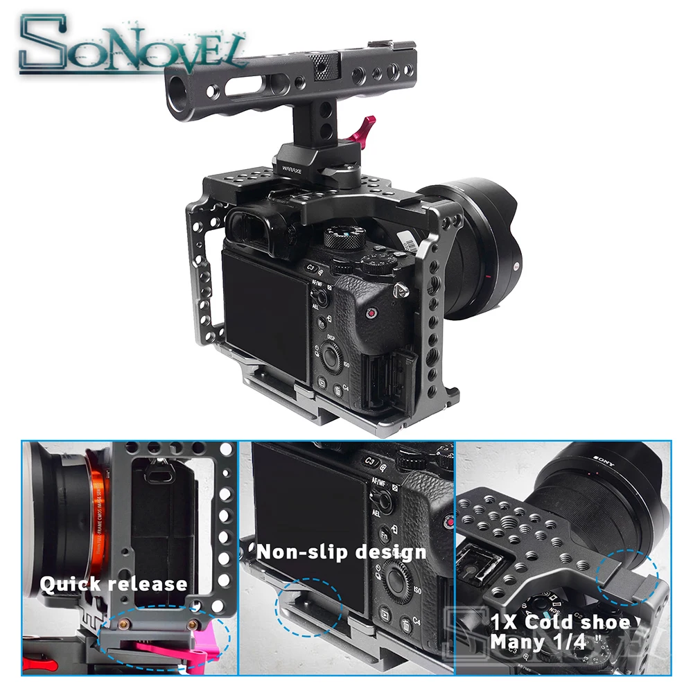WARAXE A7 Камера клетка Rail ручка Встроенный Quick Release подходит Arca Swiss для sony A7R A7S A7II A7RII