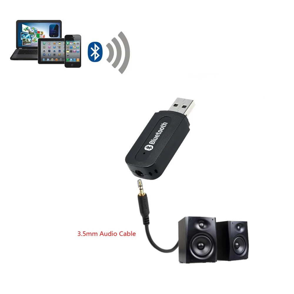Универсальный мини USB беспроводной BT аудио приемник Hands free 3 5 мм AUX музыкальный