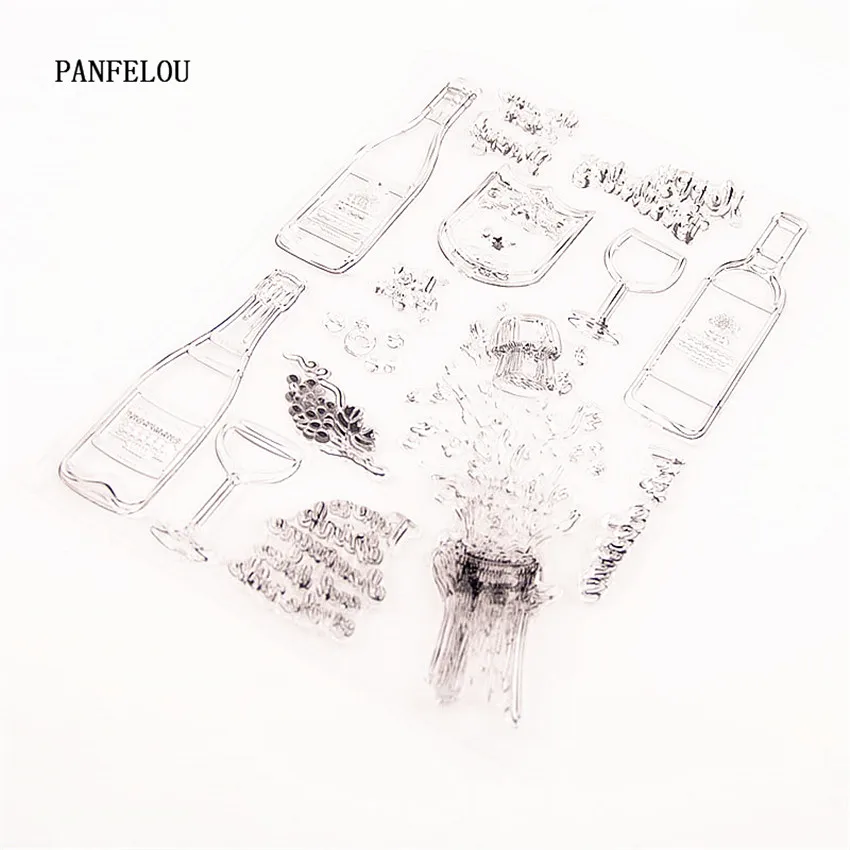 PANFELOU Binge питьевые прозрачные силиконовые резиновые штампы мультфильм для