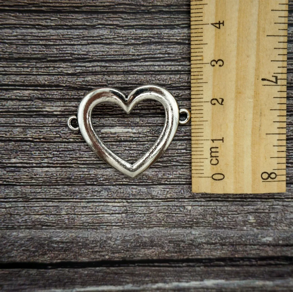 

5PCS/lot 27x25mm silver color Heart shaped charms for making necklace Jewelry for women 2019 bracelet , keychain craft supply