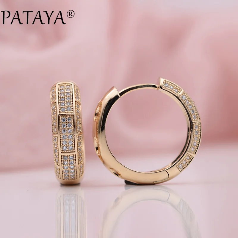 Женские серьги-подвески PATAYA из розового золота 585 пробы с инкрустацией