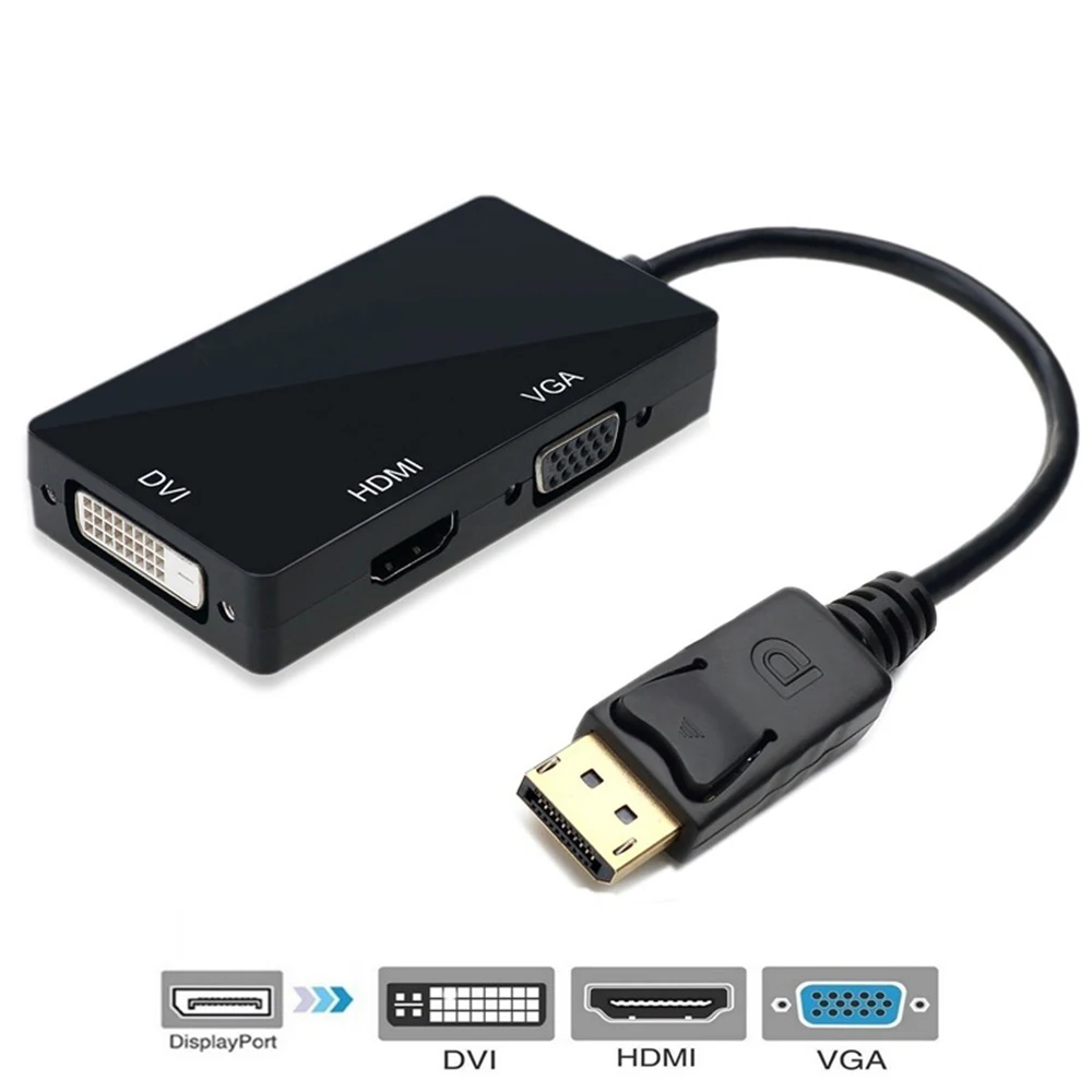 3 в 1 Thunderbolt DisplayPort DP Male To HDMI DVI VGA Женский адаптер конвертер кабель для ПК |