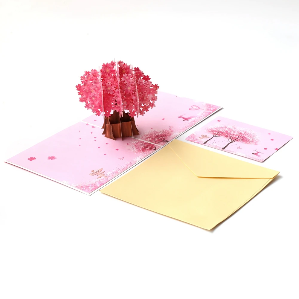 Счастливый День матери 3D Sakura Birhtday подарок всплывающие подарочные открытки
