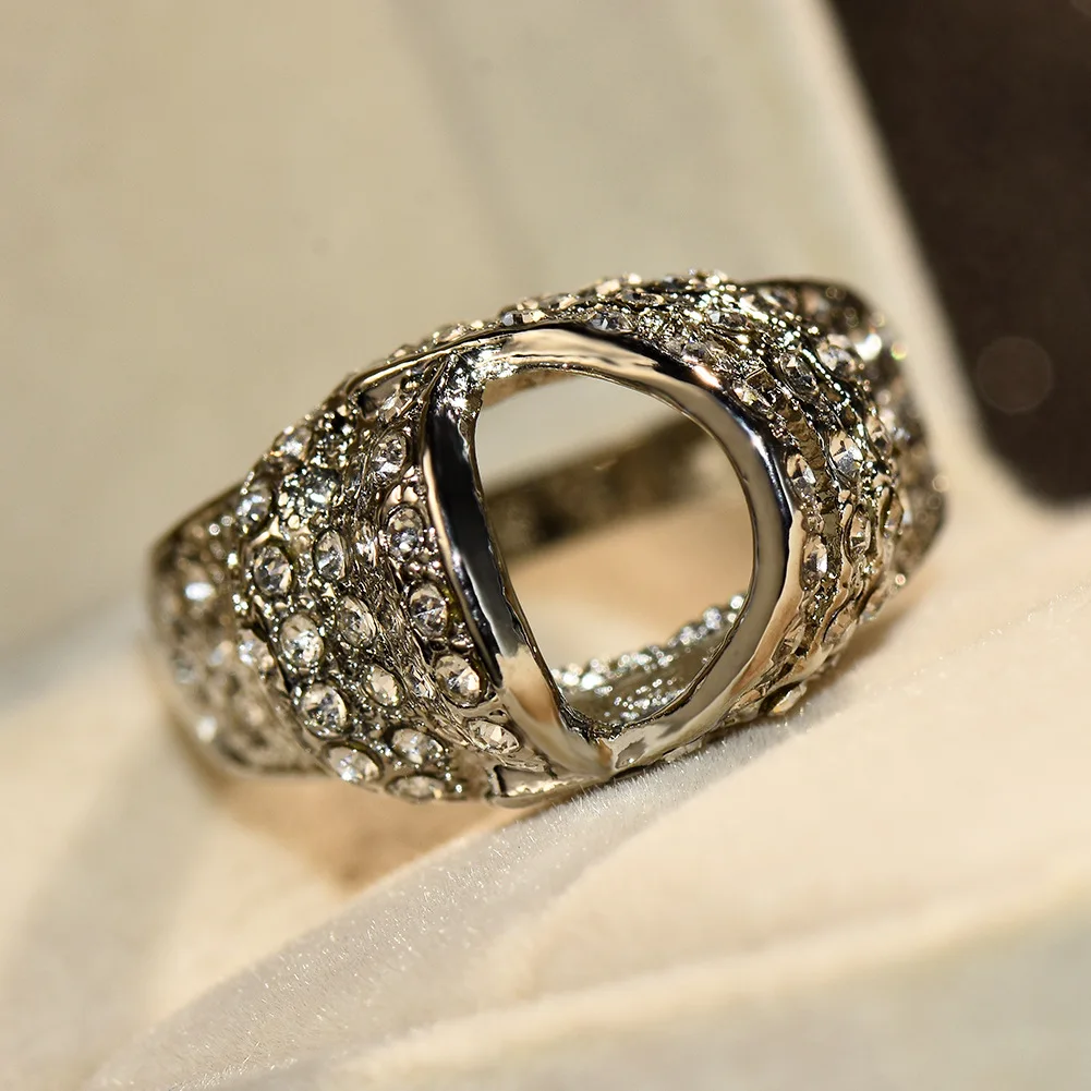 Индивидуальное огромное блестящее ажурное женское кольцо Sz 6 10 для