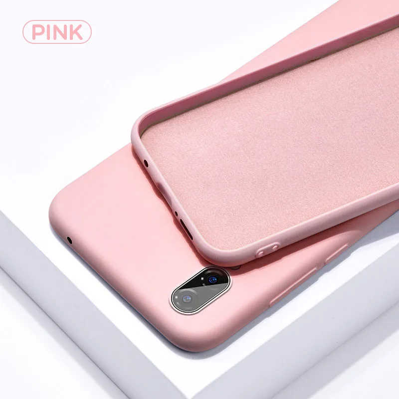 Pink Чехол для huawei P20 Lite P Smart P30 Pro mate 20 чехол однотонный силиконовый чехол для Honor 8X Nova 3i 9 Lite 10 20 Pro Y5 Y9 - Цвет: Pink