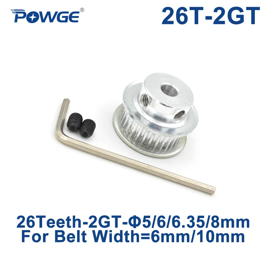 Зубчатый шкив зубчатого ремня POWGE GT 26 Зубцов 2 м Гт отверстие 5/6/6 35/8 мм для
