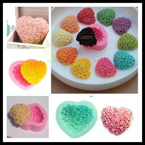 

1 шт., силиконовая форма для выпечки в виде сердца розы