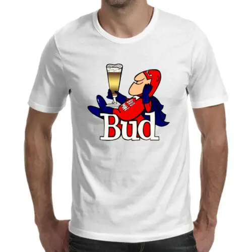 Budman пиво budweiser Логотип Белая футболка размер S 5XL|Мужские футболки| |