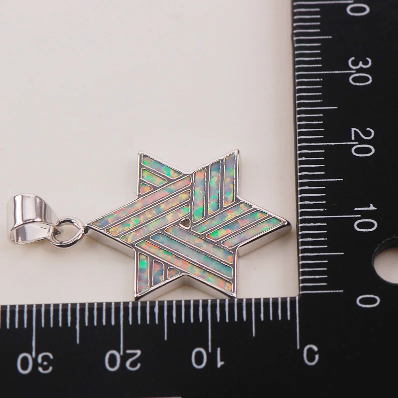 Кулон из серебра 925 пробы с белым огненным опалом P144