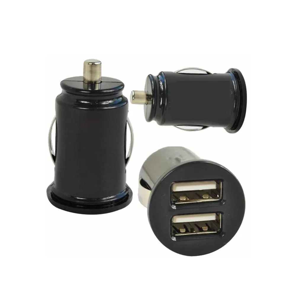 Мини Автомобильное зарядное устройство с двумя usb портами автомобильный адаптер