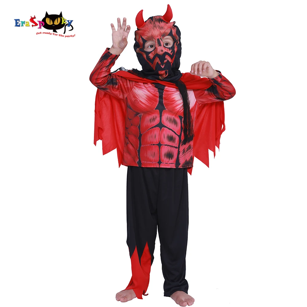 Eraspooky Halloween Costume for Kids Deluxe Muscle Darth Maul Costume child Devil cosplay boy Demon scary costumes 3-12 years