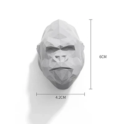 orangutan mold Геометрическая крутая голова Волка бетонная стена украшения формы Лев король конг орангутанг Формочки Для цементная Штукатурная смесь силиконовая форма - Цвет: orangutan mold