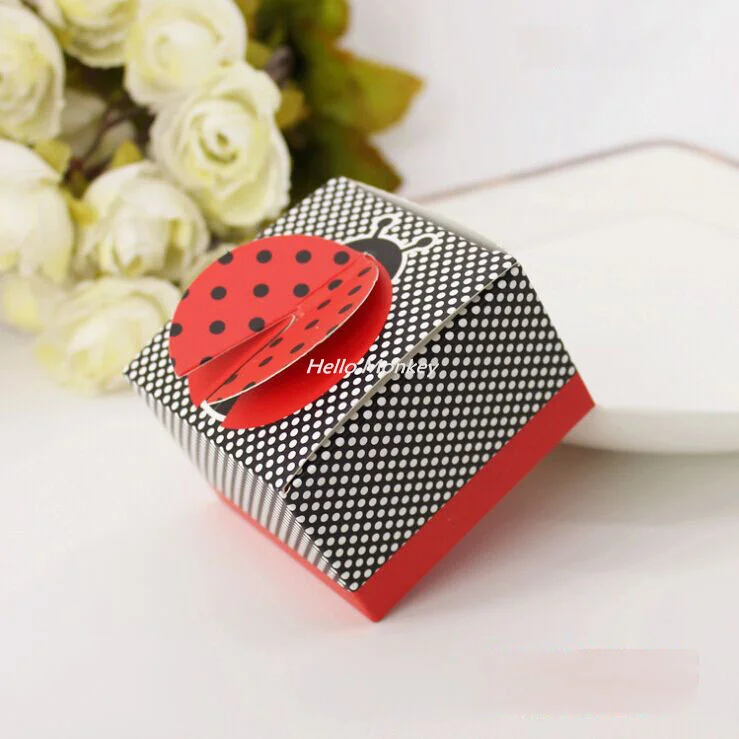 30 шт./компл. коробки для конфет Божья коровка стиль детский душ Дети День рождения